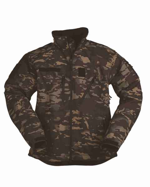 Mil Tec SOFTSHELL JACKE SCU 14 MULTITARN BLACK Softshell